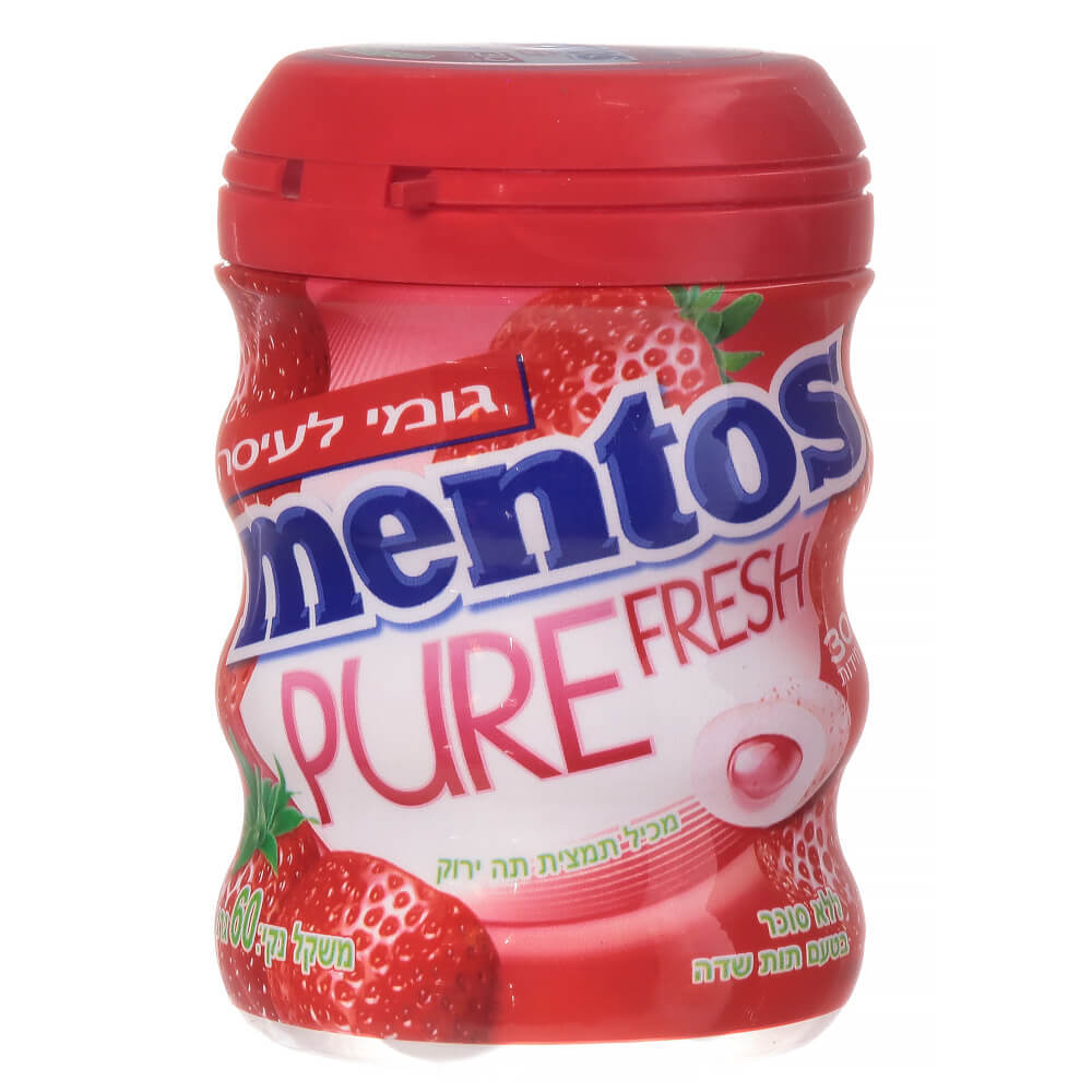 [80773429] מסטיק בטעם תות 60 גרם (מנטוס)